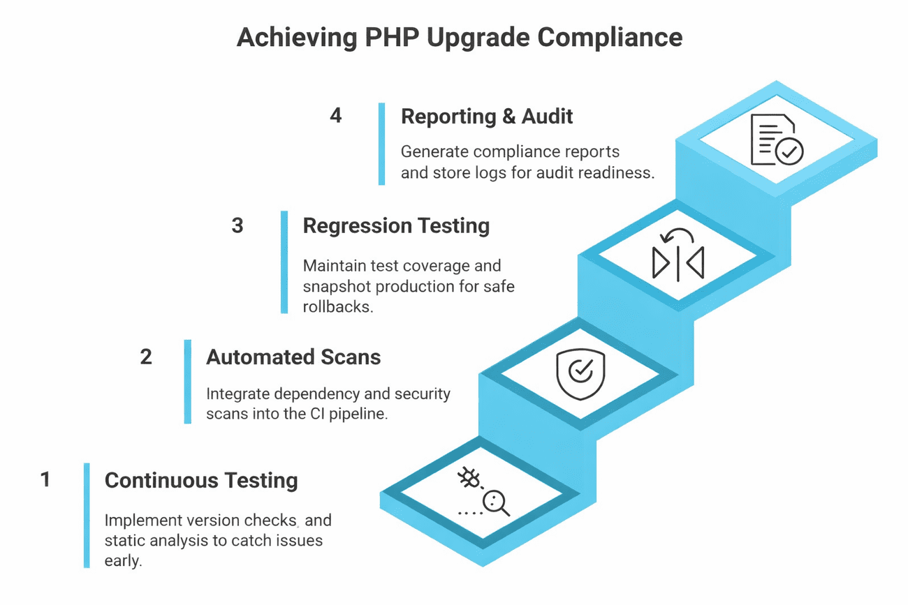 How do you achieve php upgrade compliance?