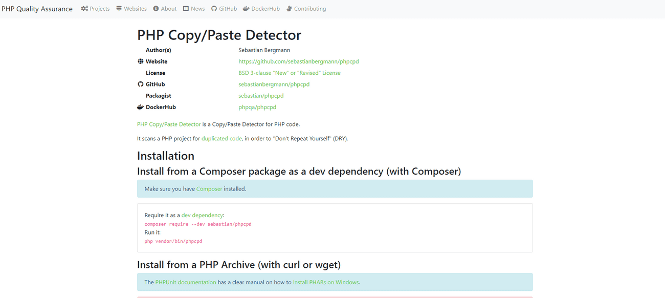 phpcpd tool